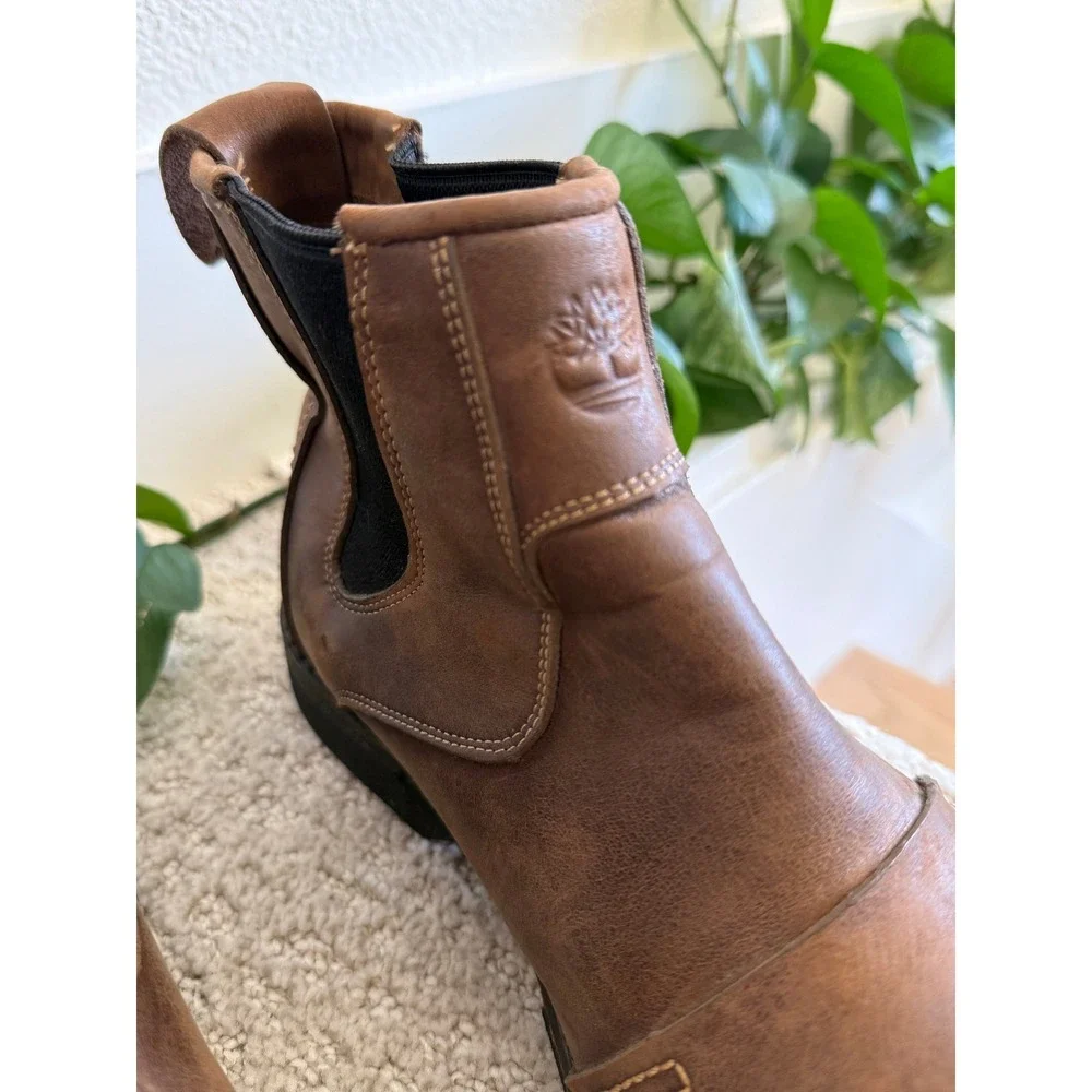 Timberland Earthkeepers City Cap Toe Chelsea Boots Leather Brown Men 10.5